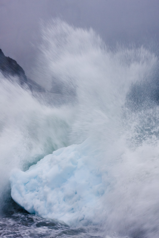 Wave Breaking Over Grounded Iceberg